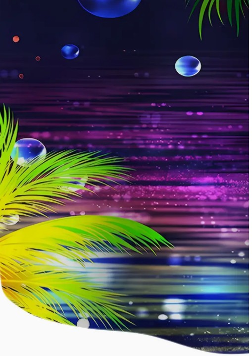 Hawaiian Shirt Bright Multi Coloured Palm Tree