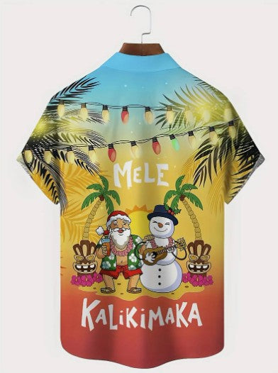 Hawaiian Shirt bright multi coloured Christmas
