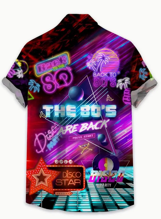 Hawaiian Shirt Bright Multi Coloured 80's again