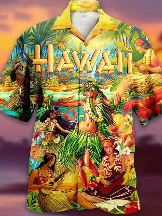 Hawaiian Shirt Bright Multi Coloured Hawaii