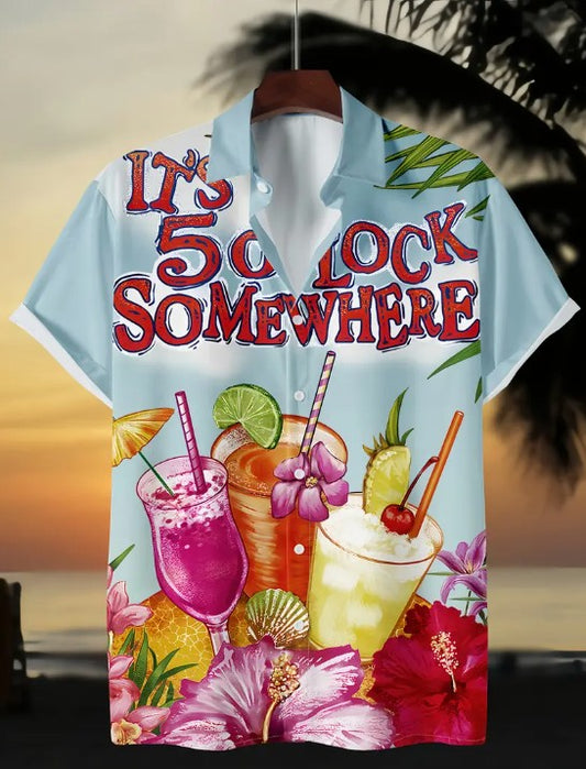 Hawaiian Shirt Bright Multi Coloured Its 5oClock