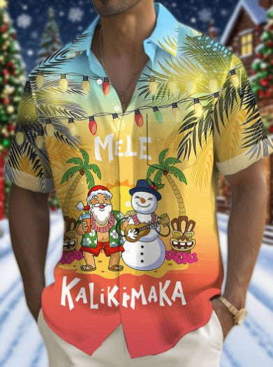 Hawaiian Shirt bright multi coloured Christmas